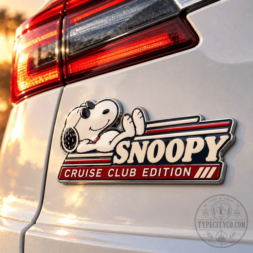 Snoopy Cruise Club Edition Car Emblem Badge Sticker Snoopy Cruise Club Edition Car Emblem Badge Sticker