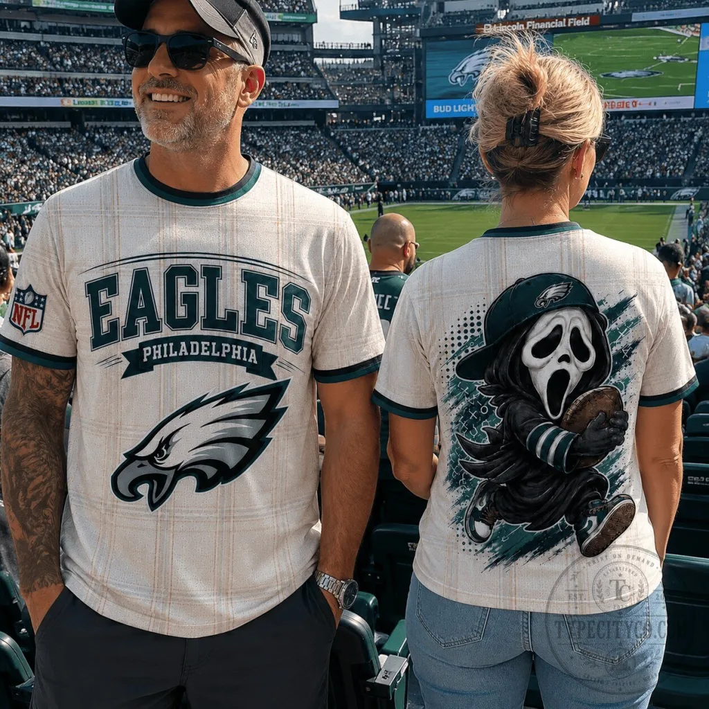 Philadelphia Football Eagles Ghostface Running Funny Game Day T-Shirt 70 Philadelphia Football Eagles Ghostface Running Funny Game Day T-Shirt