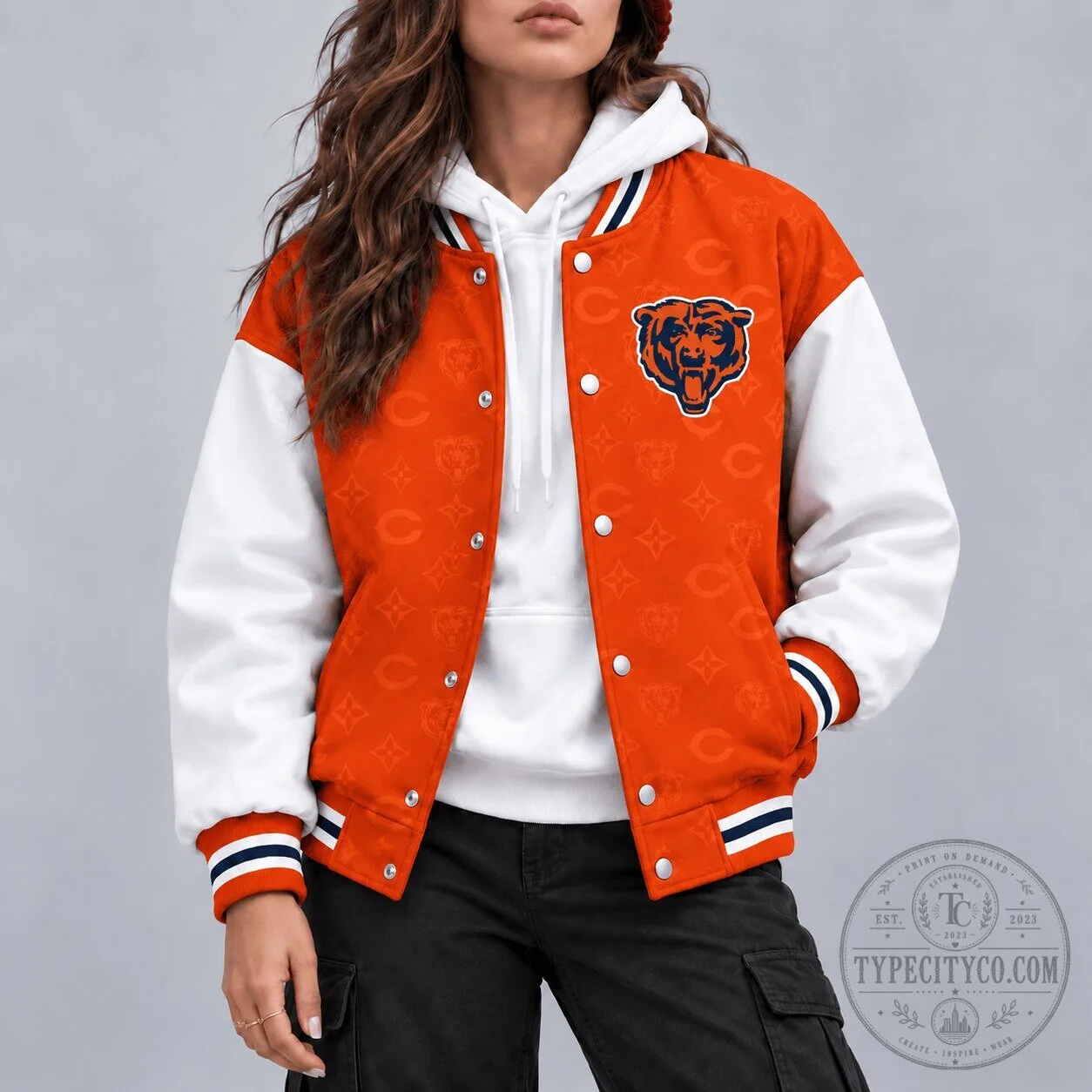 Chicago Bears NFL Varsity Bomber Jacket for Men and Women