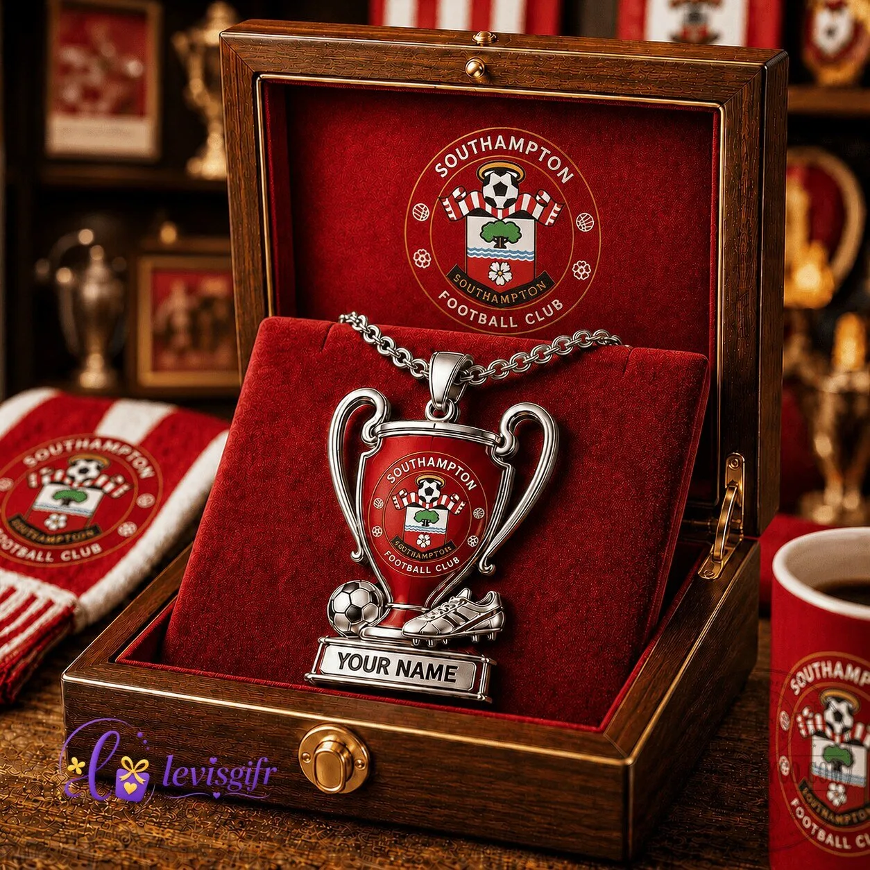 Southampton Football Club Trophy Pendant Necklace Personalized Gift