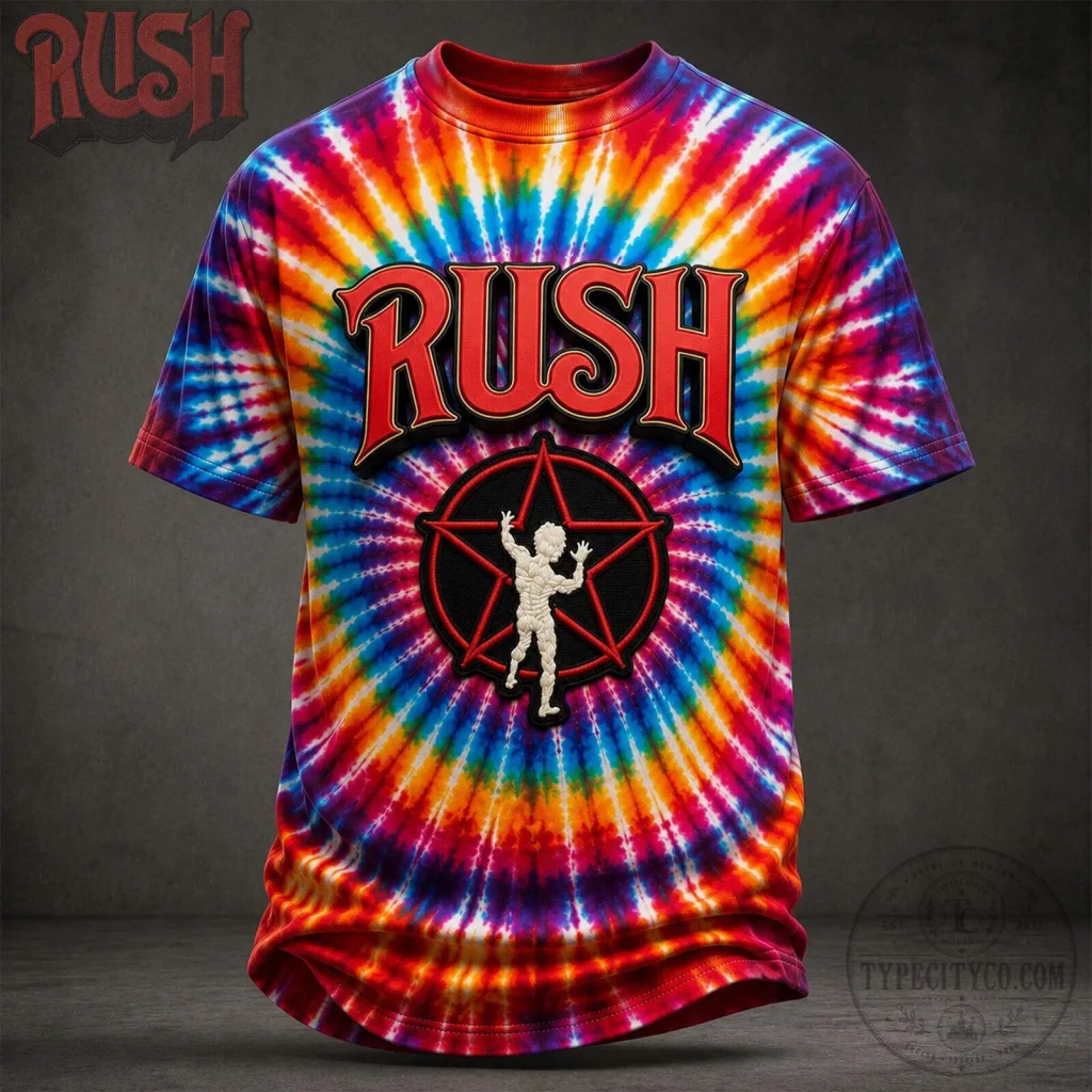 Rush Band Starman Tie-Dye Short Sleeve T-Shirt Rush Band Starman Tie-Dye Short Sleeve T-Shirt