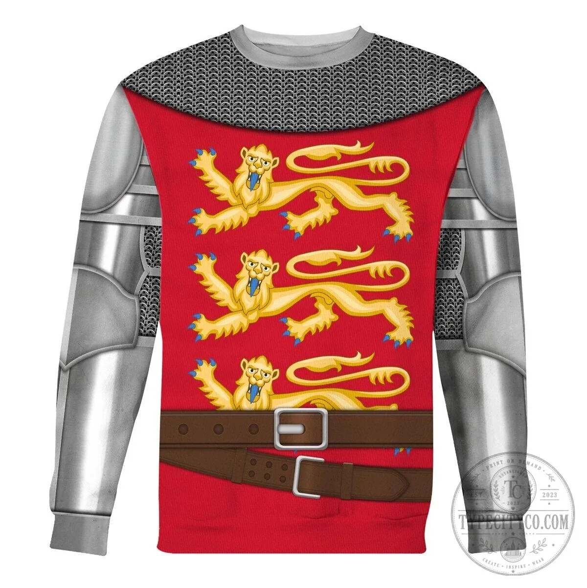 Hoodie Featuring Royal Heraldry Costume of Richard the Lionheart Knight 18 Hoodie Featuring Royal Heraldry Costume of Richard the Lionheart Knight