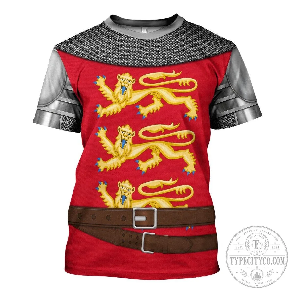 Hoodie Featuring Royal Heraldry Costume of Richard the Lionheart Knight 19 Hoodie Featuring Royal Heraldry Costume of Richard the Lionheart Knight