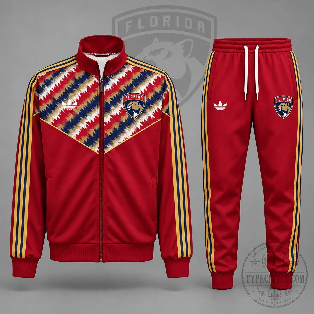 Florida Panthers National Hockey League Heritage Chevron Track Jacket