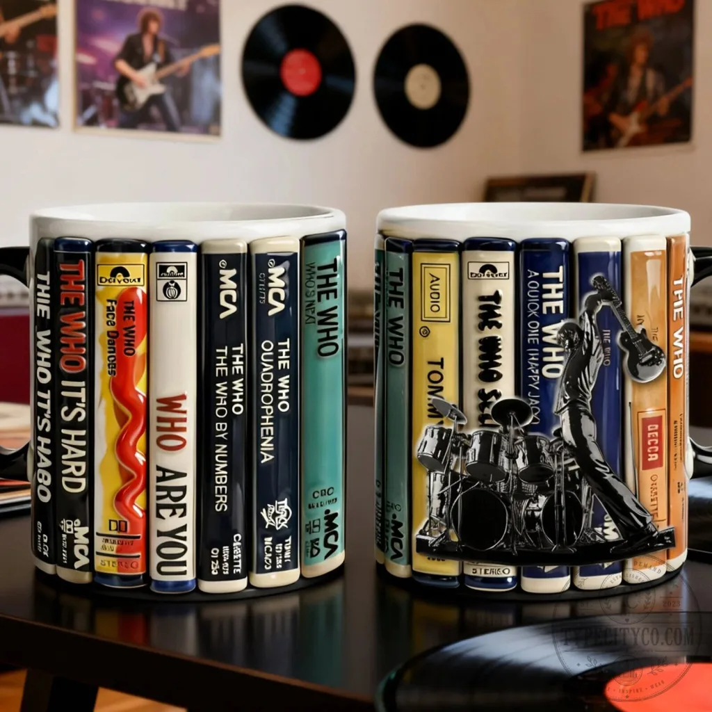 The Who Album Spines Music Coffee Mug 20 The Who Album Spines Music Coffee Mug