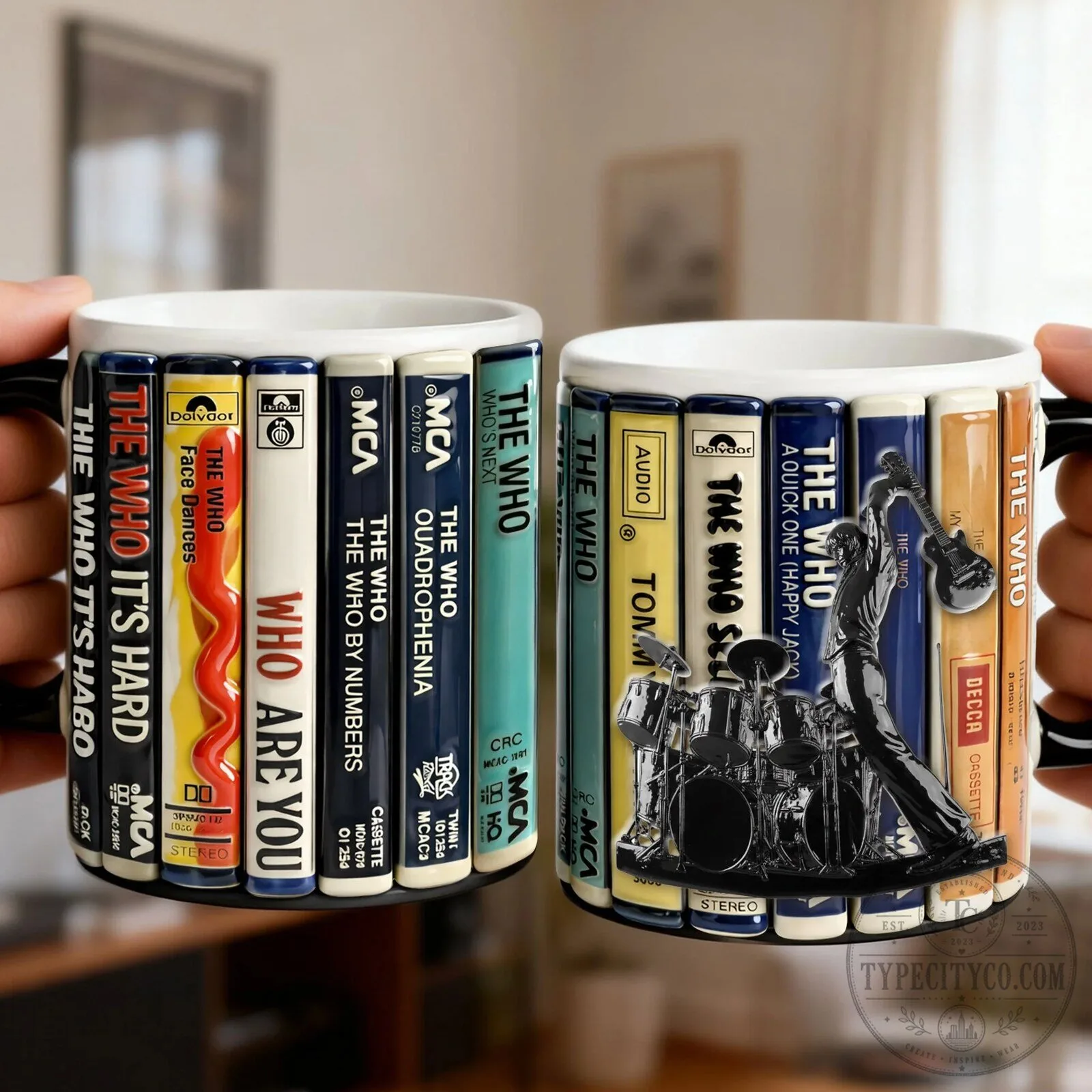 The Who Album Spines Music Coffee Mug 8 The Who Album Spines Music Coffee Mug