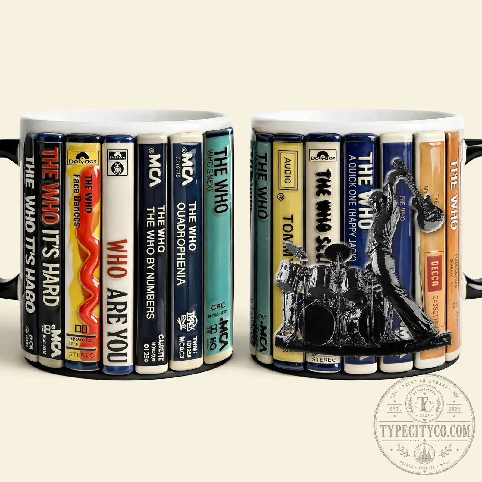 The Who Album Spines Music Coffee Mug 9 The Who Album Spines Music Coffee Mug