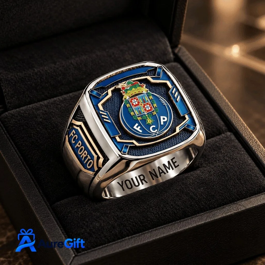 FC Porto Primeira Liga Football Club Crest Custom Engraved Ring