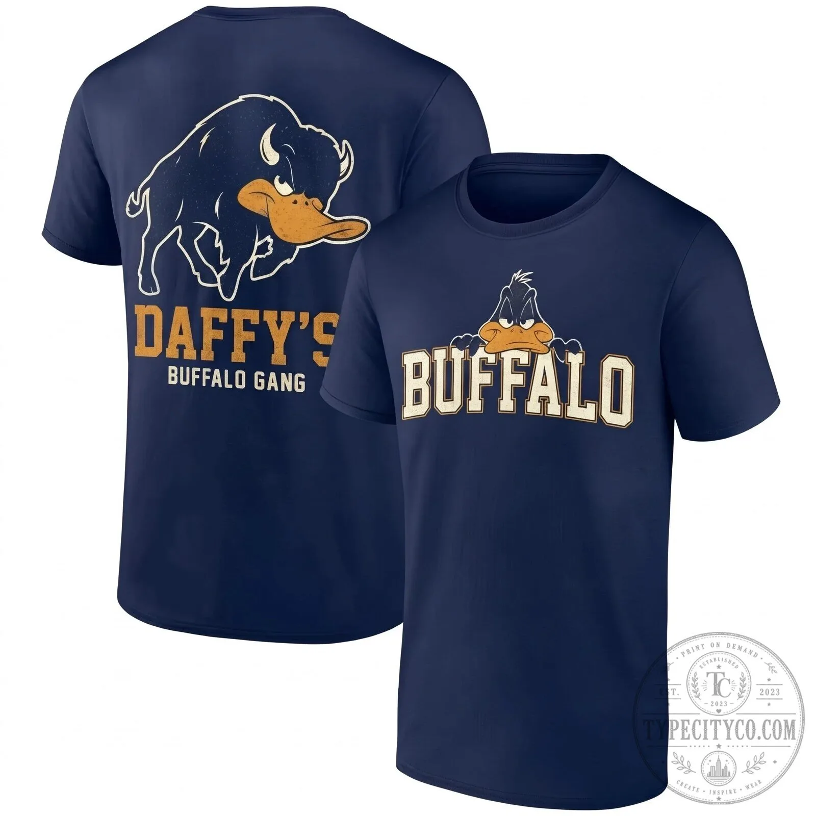 Daffy Duck Buffalo Gang Cartoon Character Black T-Shirt 12 Daffy Duck Buffalo Gang Cartoon Character Black T-Shirt