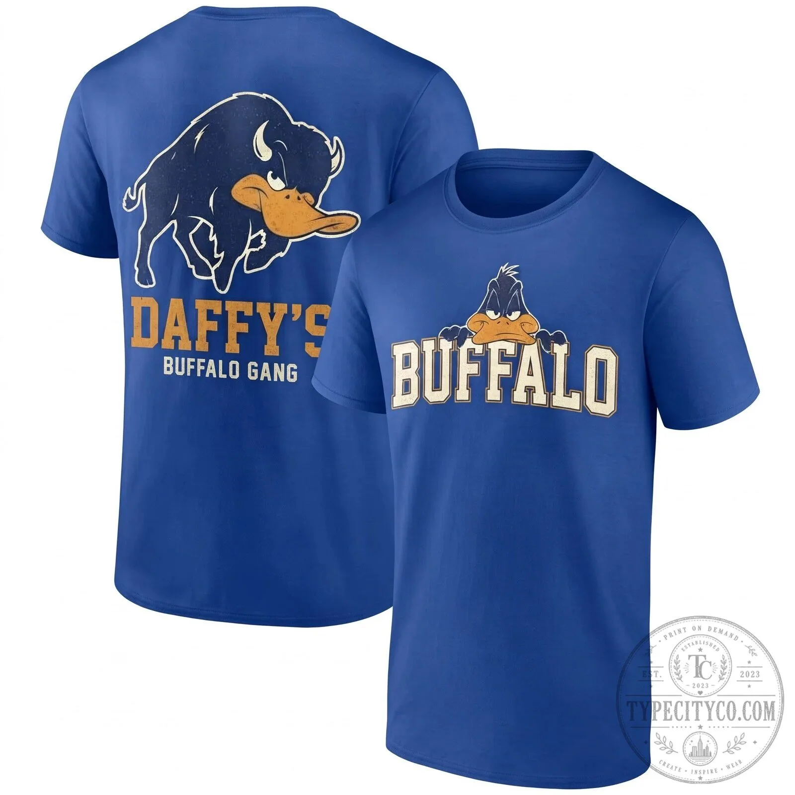 Daffy Duck Buffalo Gang Cartoon Character Black T-Shirt 15 Daffy Duck Buffalo Gang Cartoon Character Black T-Shirt