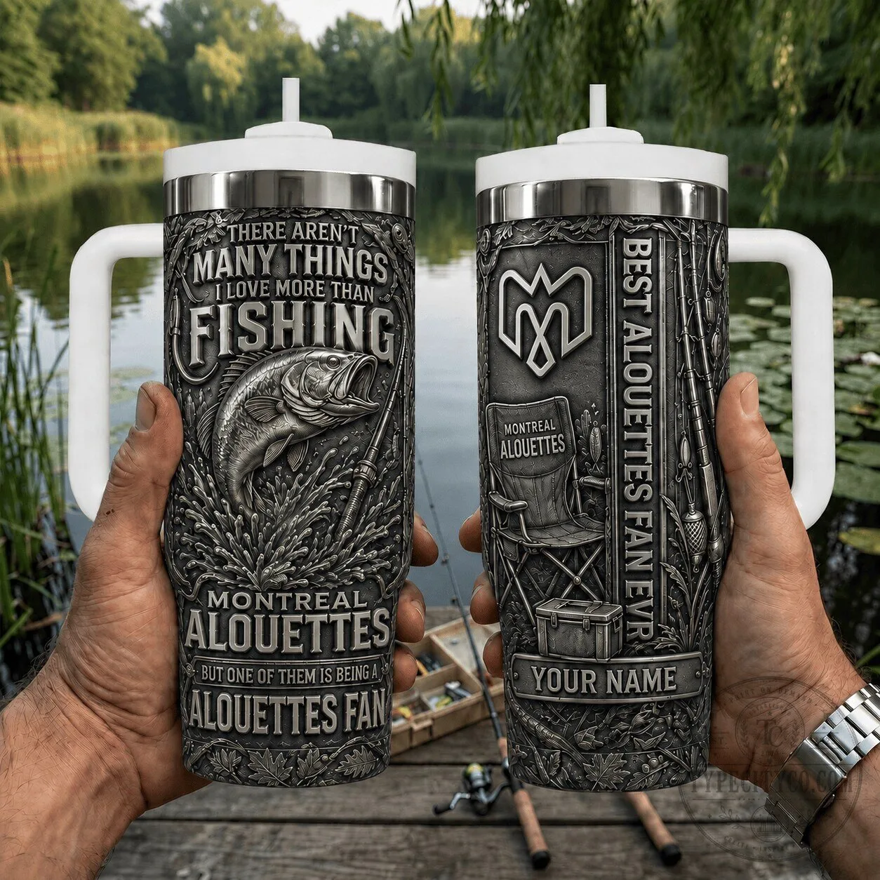 Montreal Alouettes Fishing Fan Personalized Stainless Steel Tumbler