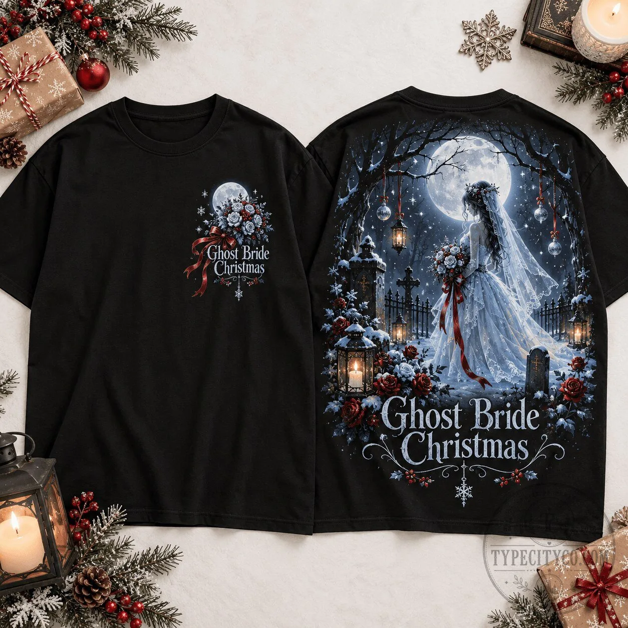 Ghost Bride Christmas Gothic Wedding Horror Movie T-Shirt