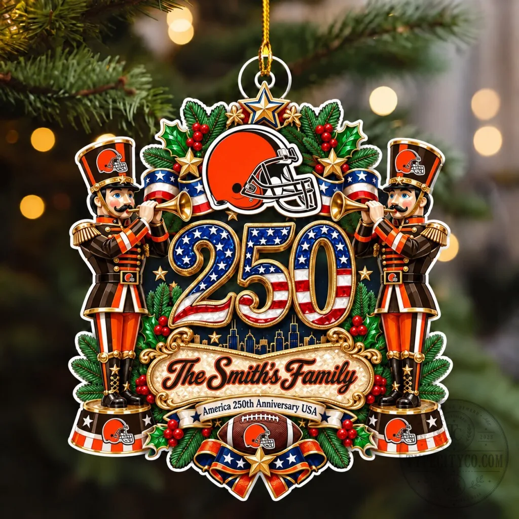 Cleveland Browns NFL Football Christmas Tree Ornament Custom Name Cleveland Browns NFL Football Christmas Tree Ornament Custom Name