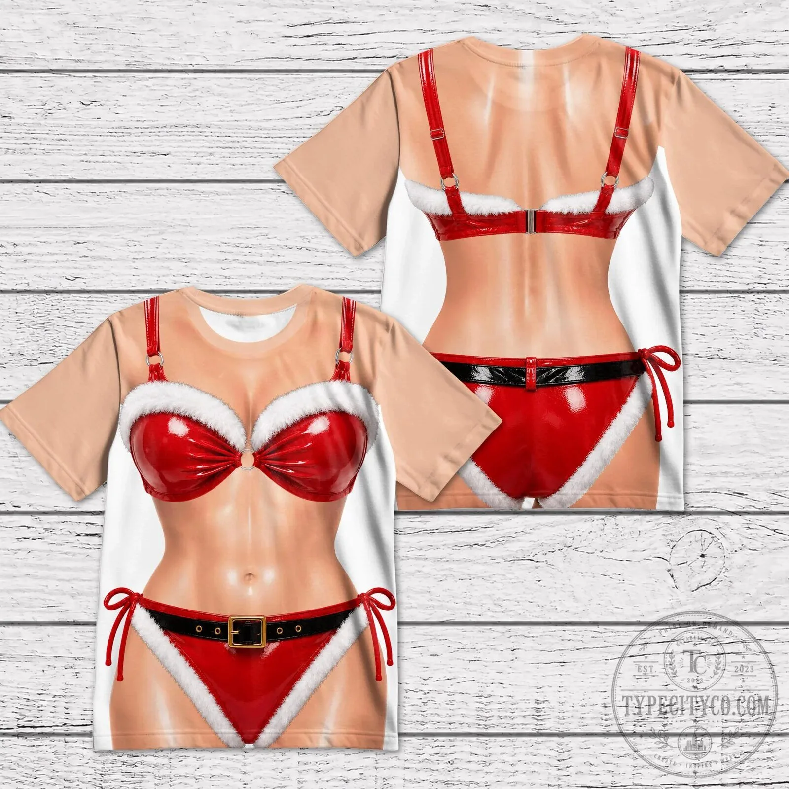 Funny Christmas Bikini Body Costume All Over Print T-Shirt 22 Funny Christmas Bikini Body Costume All Over Print T-Shirt