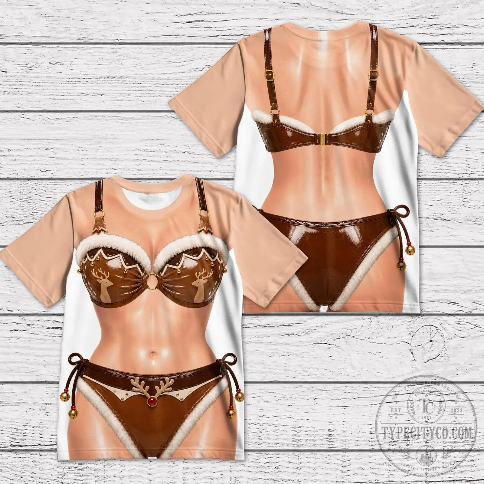 Funny Christmas Bikini Body Costume All Over Print T-Shirt 23 Funny Christmas Bikini Body Costume All Over Print T-Shirt