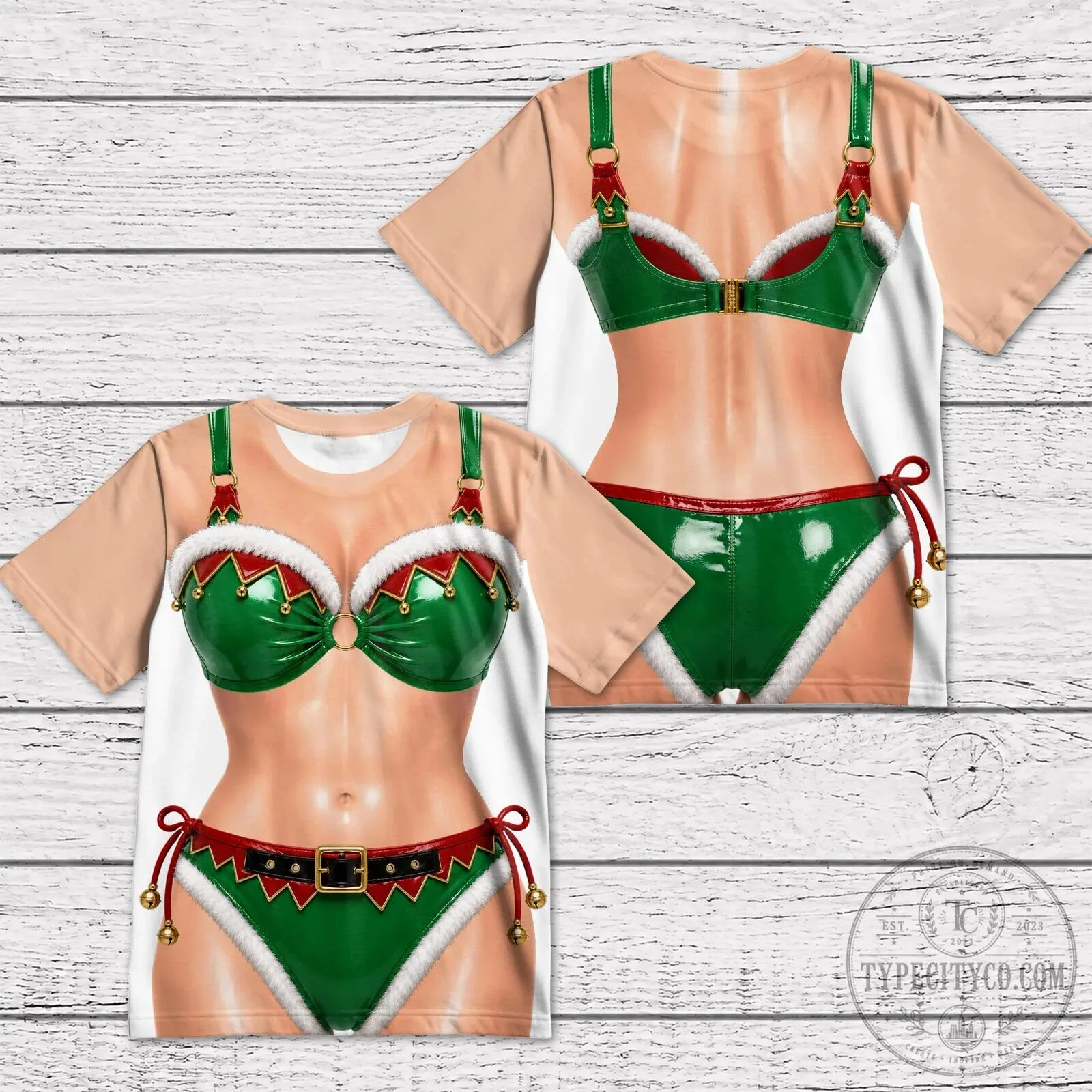 Funny Christmas Bikini Body Costume All Over Print T-Shirt 24 Funny Christmas Bikini Body Costume All Over Print T-Shirt