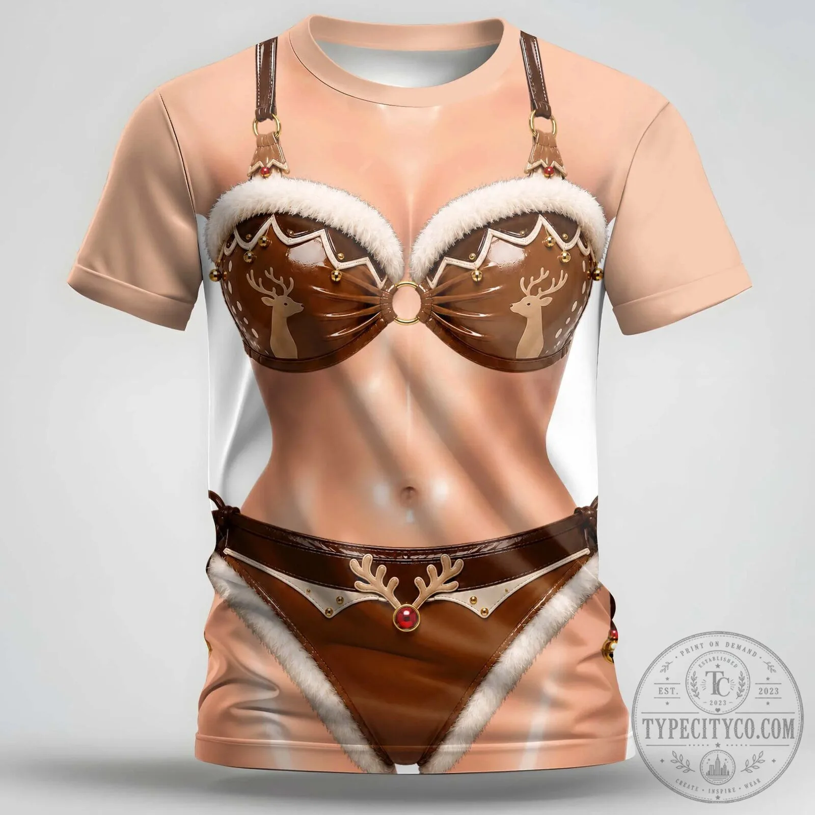 Funny Christmas Bikini Body Costume All Over Print T-Shirt 27 Funny Christmas Bikini Body Costume All Over Print T-Shirt