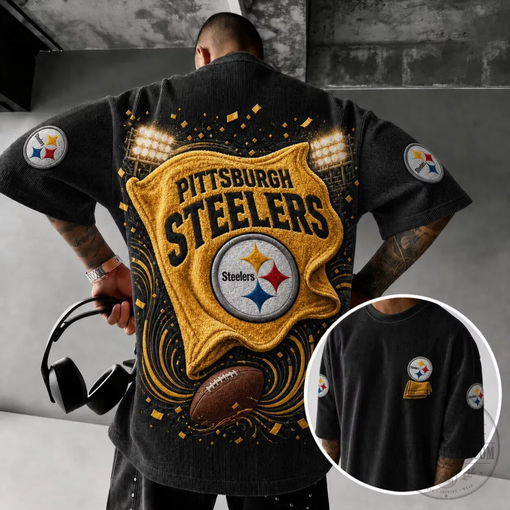 Pittsburgh Football Steelers Vintage Style Black Graphic T-Shirt Pittsburgh Football Steelers Vintage Style Black Graphic T-Shirt