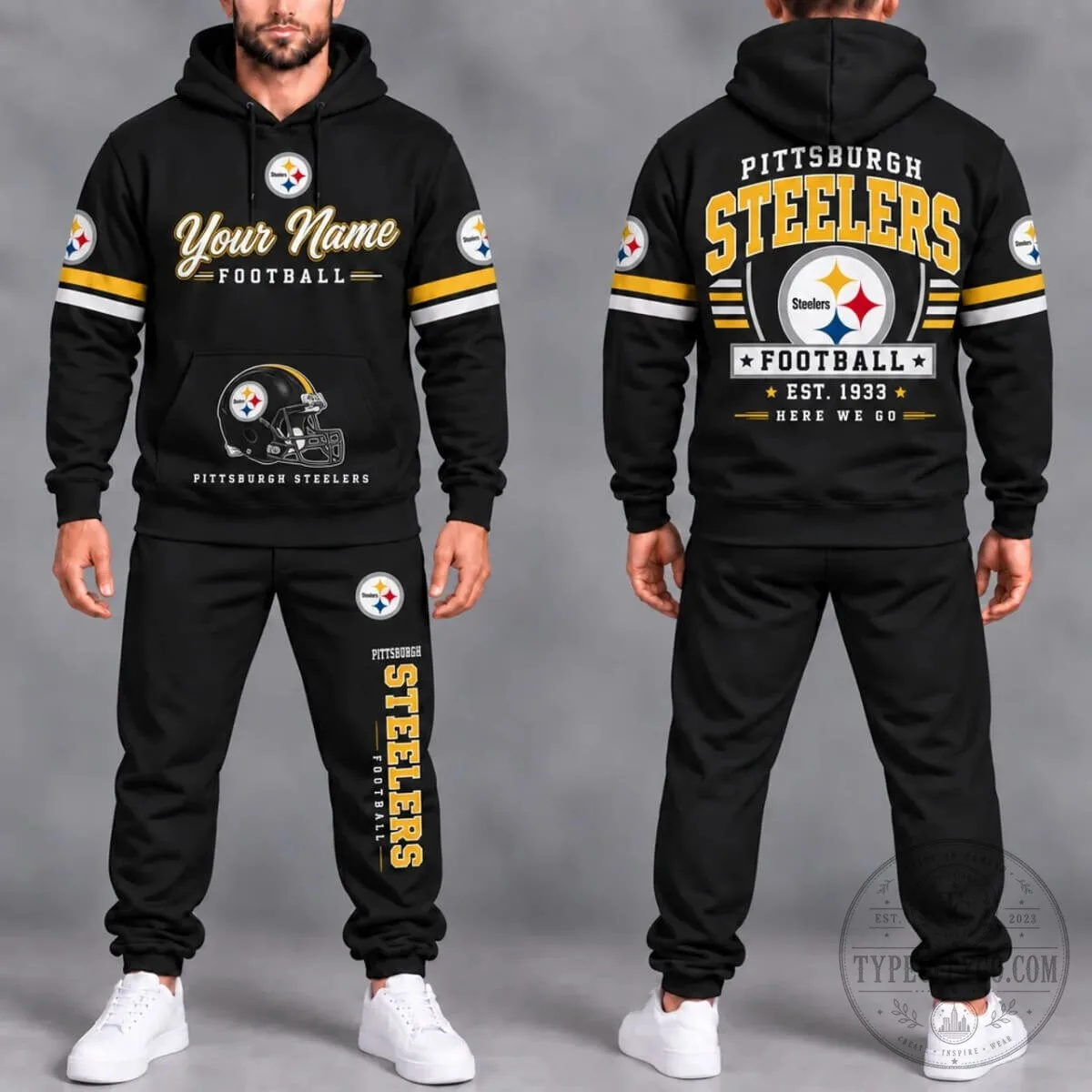 Pittsburgh Football Steelers Classic Varsity Helmet Hoodie