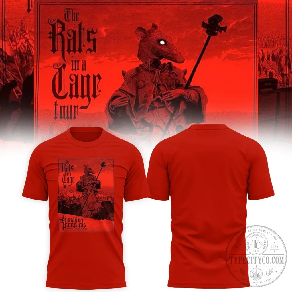 Boston 2026 Concert T-Shirt for The Smashing Pumpkins Rats In A Cage Tour Boston 2026 Concert T-Shirt for The Smashing Pumpkins Rats In A Cage Tour