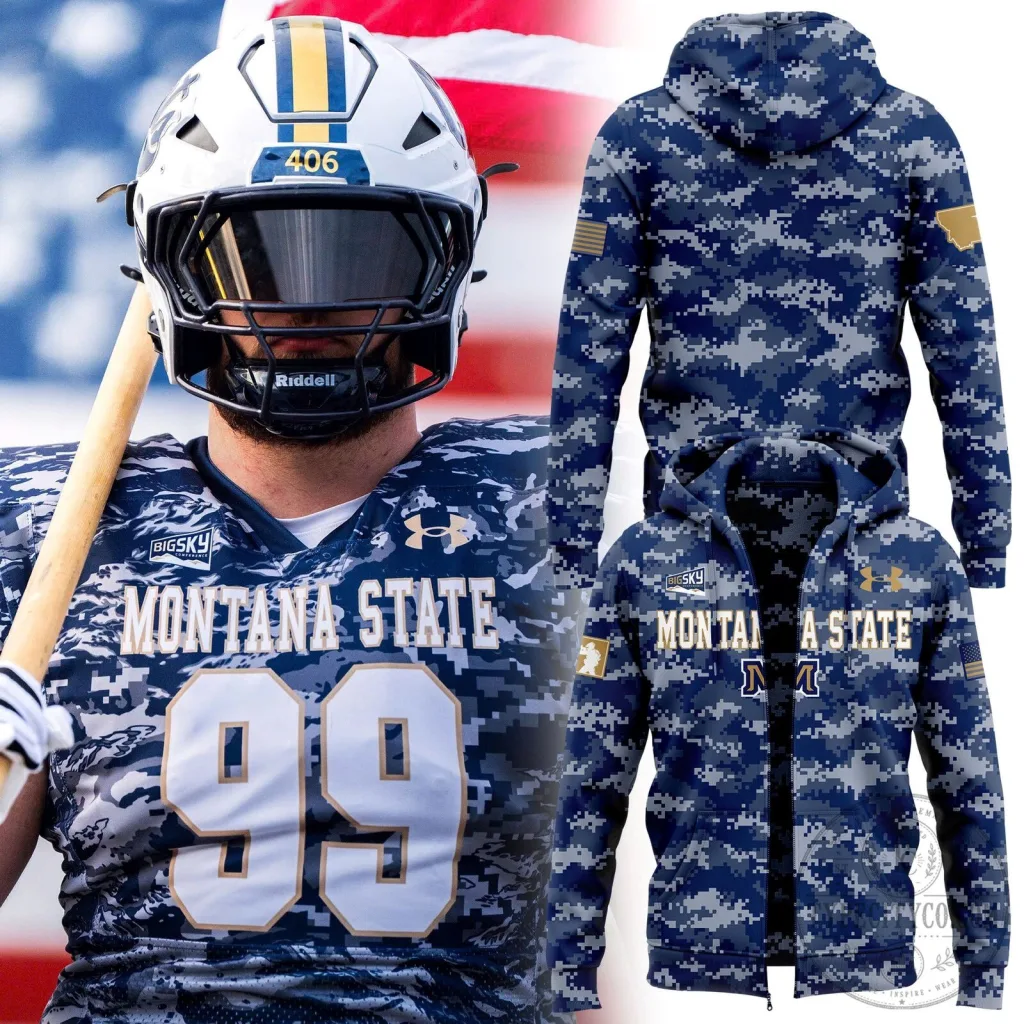 Montana State Football Salute to Service Digital Camo Full-Zip Hoodie 19 Montana State Football Salute to Service Digital Camo Full-Zip Hoodie