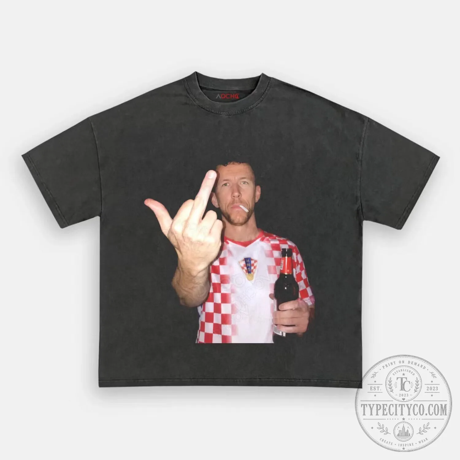 Croatia Football Fan Middle Finger Gesture T-Shirt