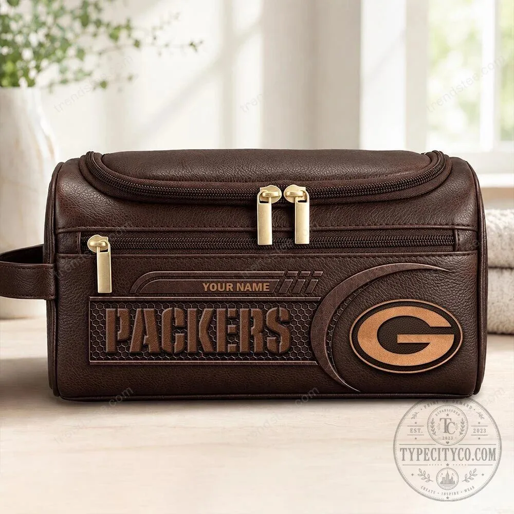Green Bay Packers Leather Toiletry Bag