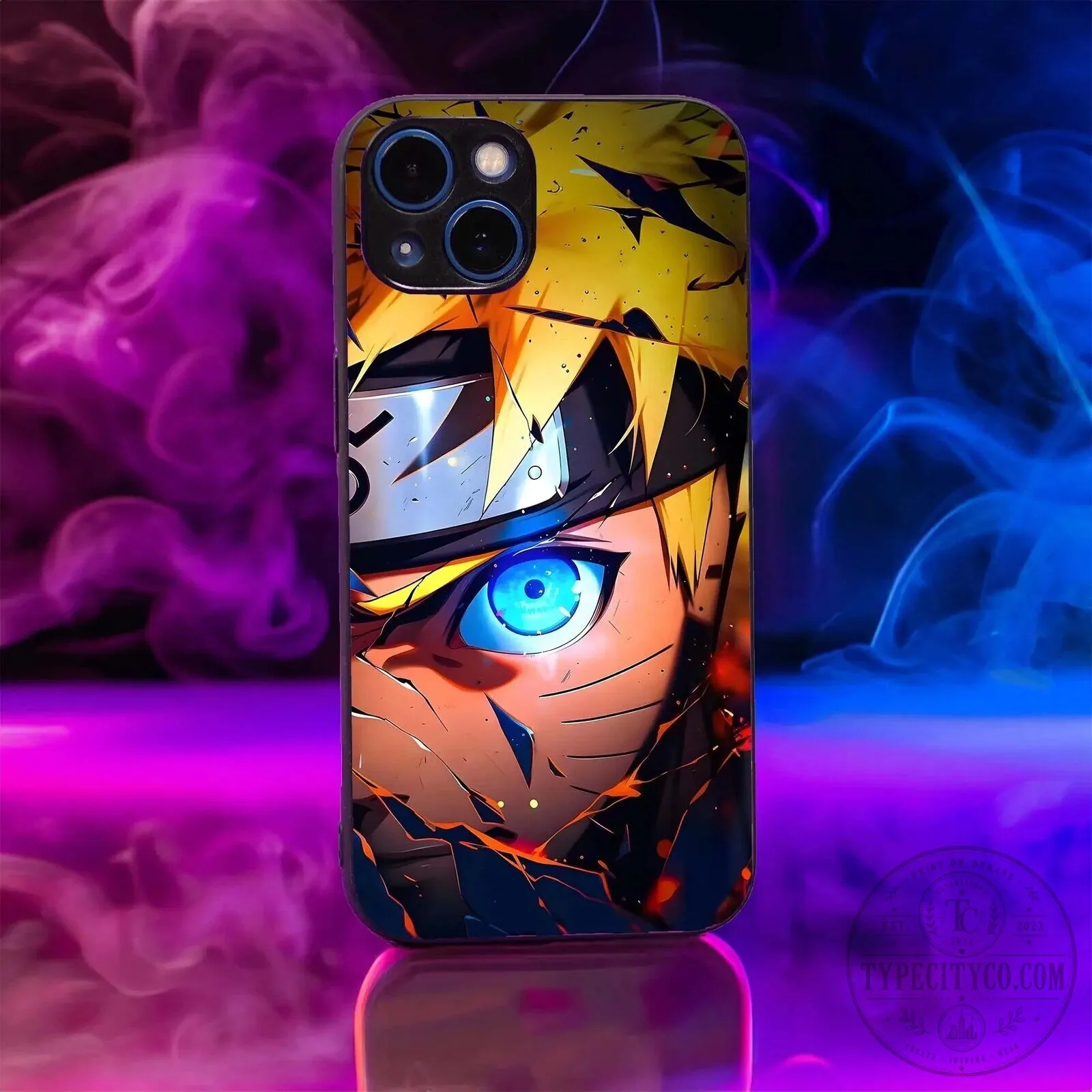 Naruto Uzumaki Blue Eyes Anime Character Art iPhone Case