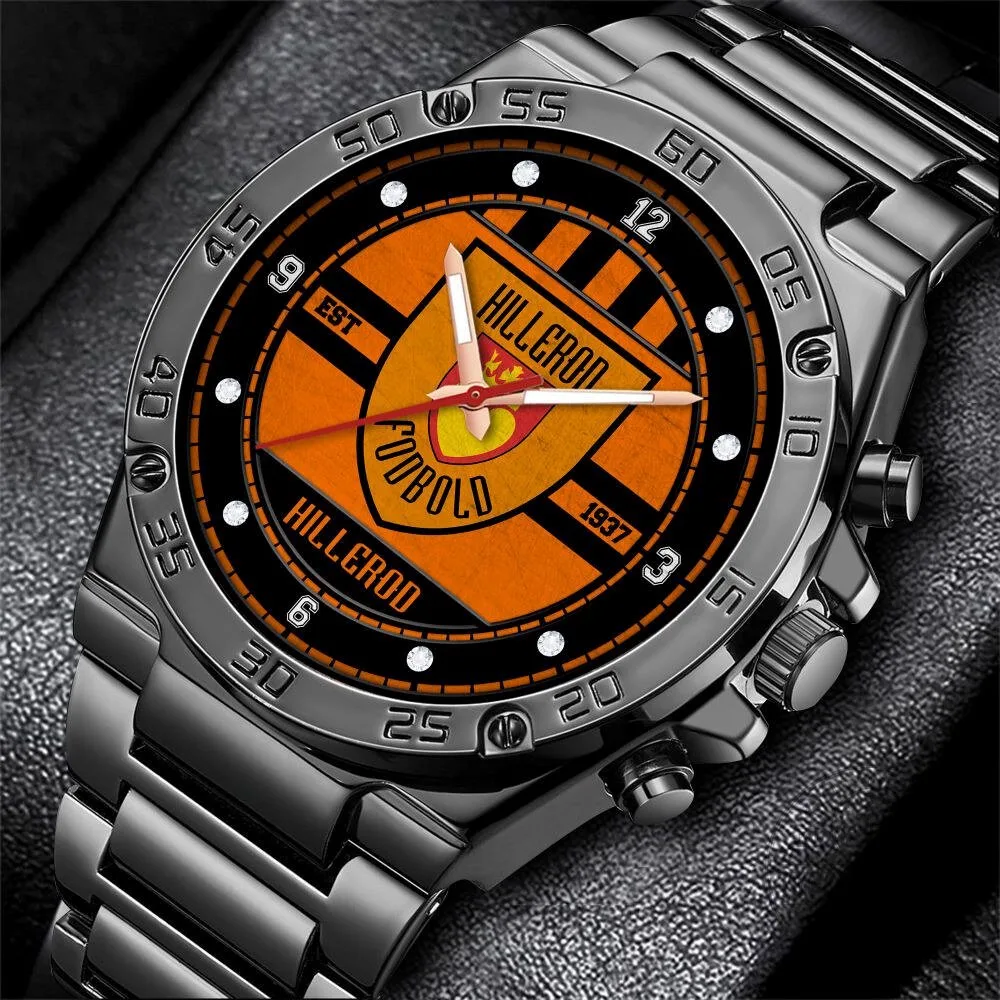 Hillerod Fodbold Football Club Team Logo Stainless Steel Wrist Watch 2 Hillerod Fodbold Football Club Team Logo Stainless Steel Wrist Watch