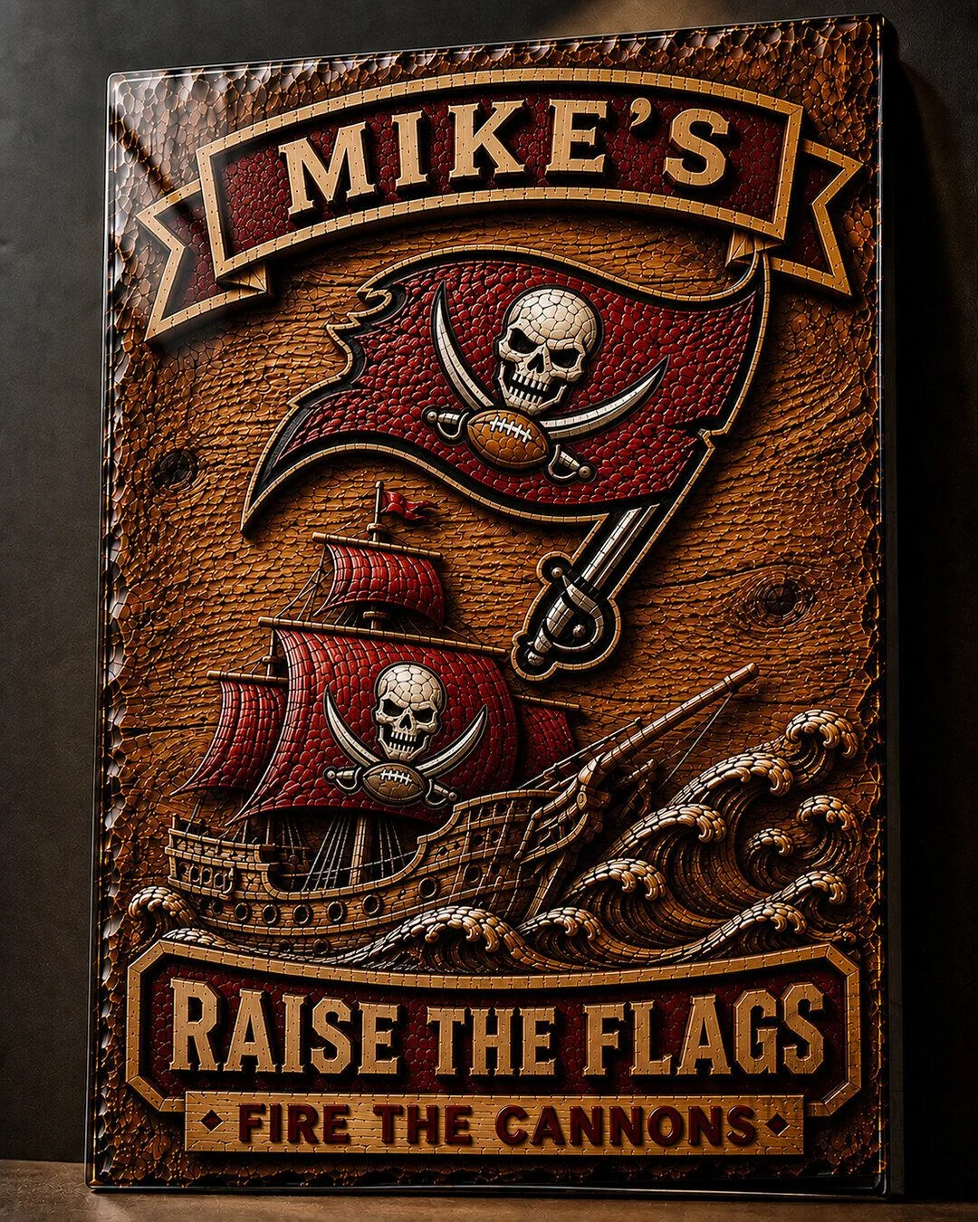Tampa Bay Buccaneers Pirate Ship Wood Carved Wall Art Plaque 6 Tampa Bay Buccaneers Pirate Ship Wood Carved Wall Art Plaque