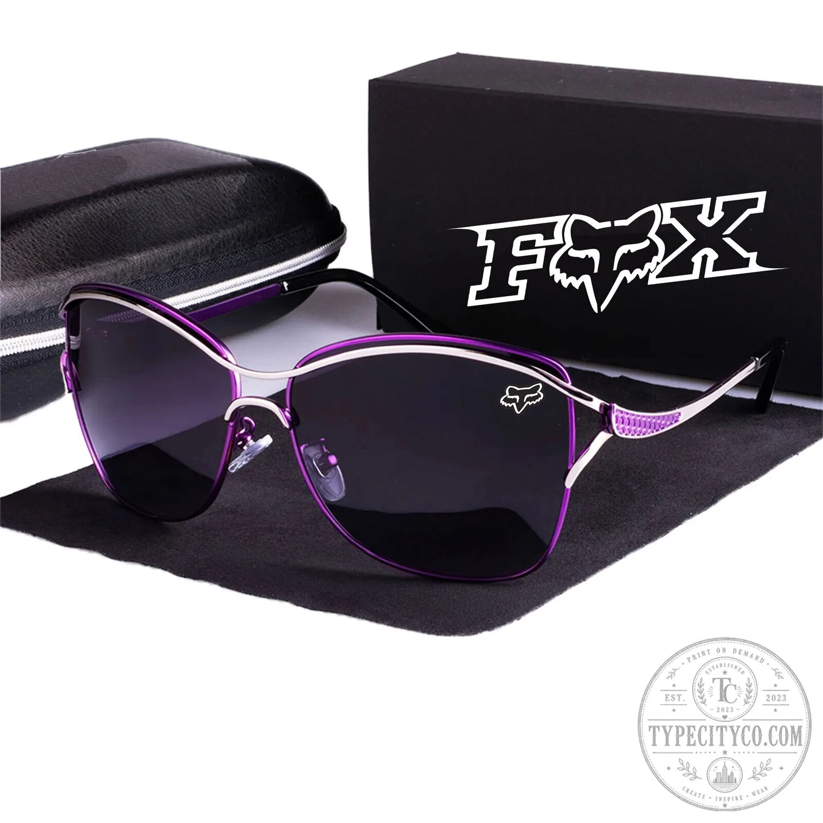 Fox Racing Purple Polarized Fashion Sunglasses with Case 7 Fox Racing Purple Polarized Fashion Sunglasses with Case