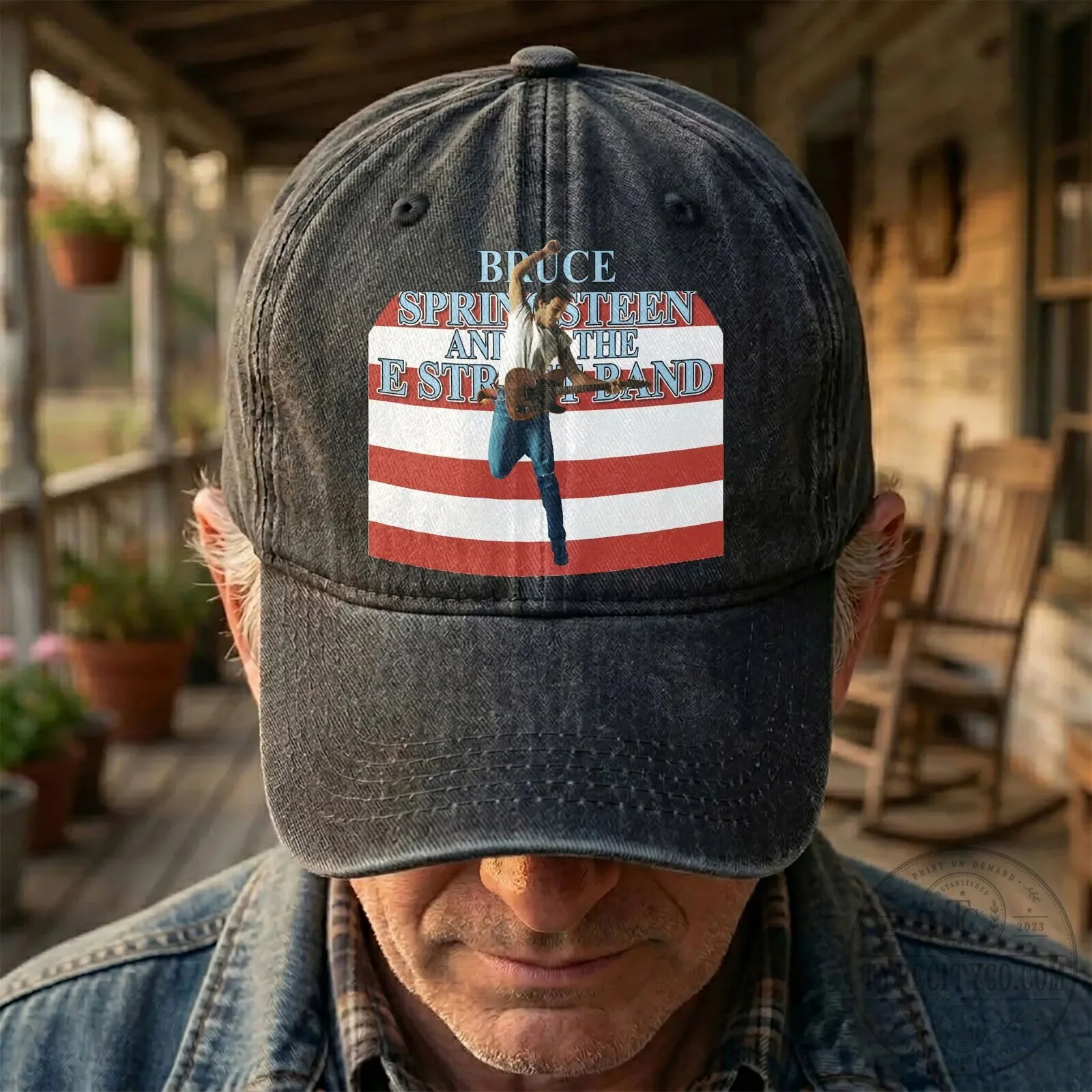 Denim Hat Cap featuring Bruce Springsteen & The E Street Band 16 Denim Hat Cap featuring Bruce Springsteen & The E Street Band