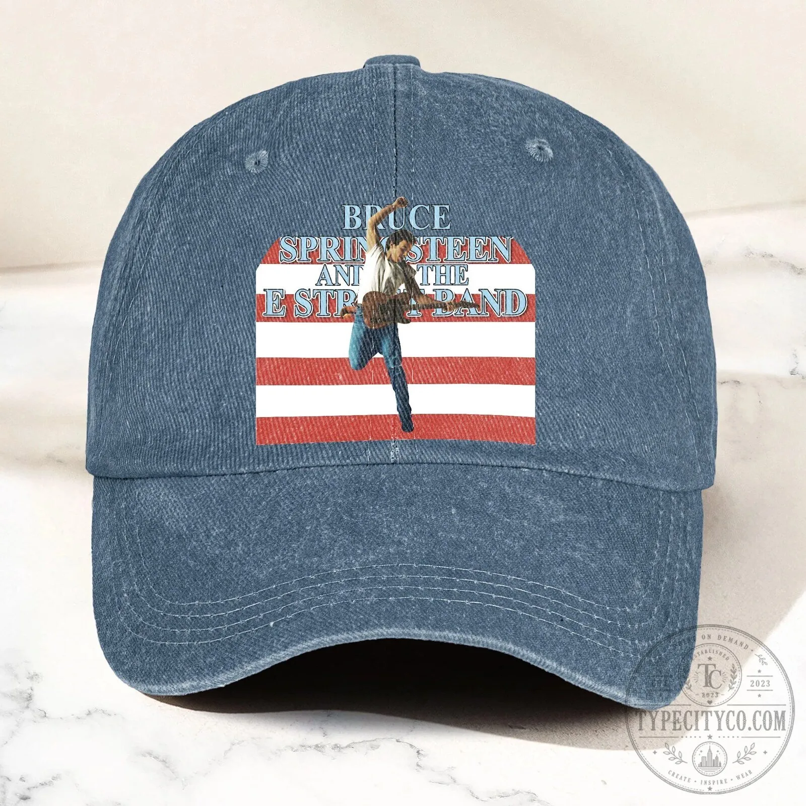 Denim Hat Cap featuring Bruce Springsteen & The E Street Band 20 Denim Hat Cap featuring Bruce Springsteen & The E Street Band