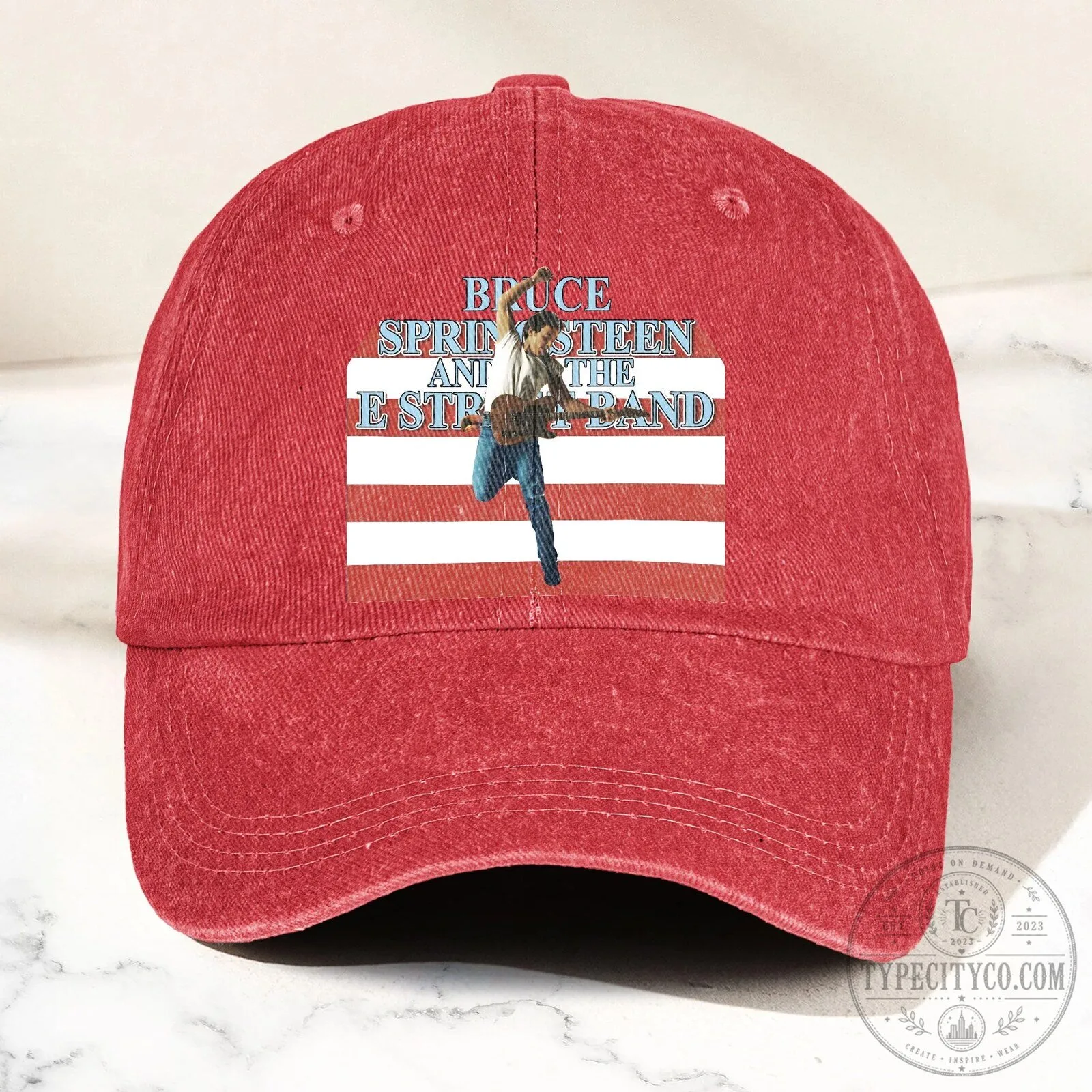 Denim Hat Cap featuring Bruce Springsteen & The E Street Band 21 Denim Hat Cap featuring Bruce Springsteen & The E Street Band