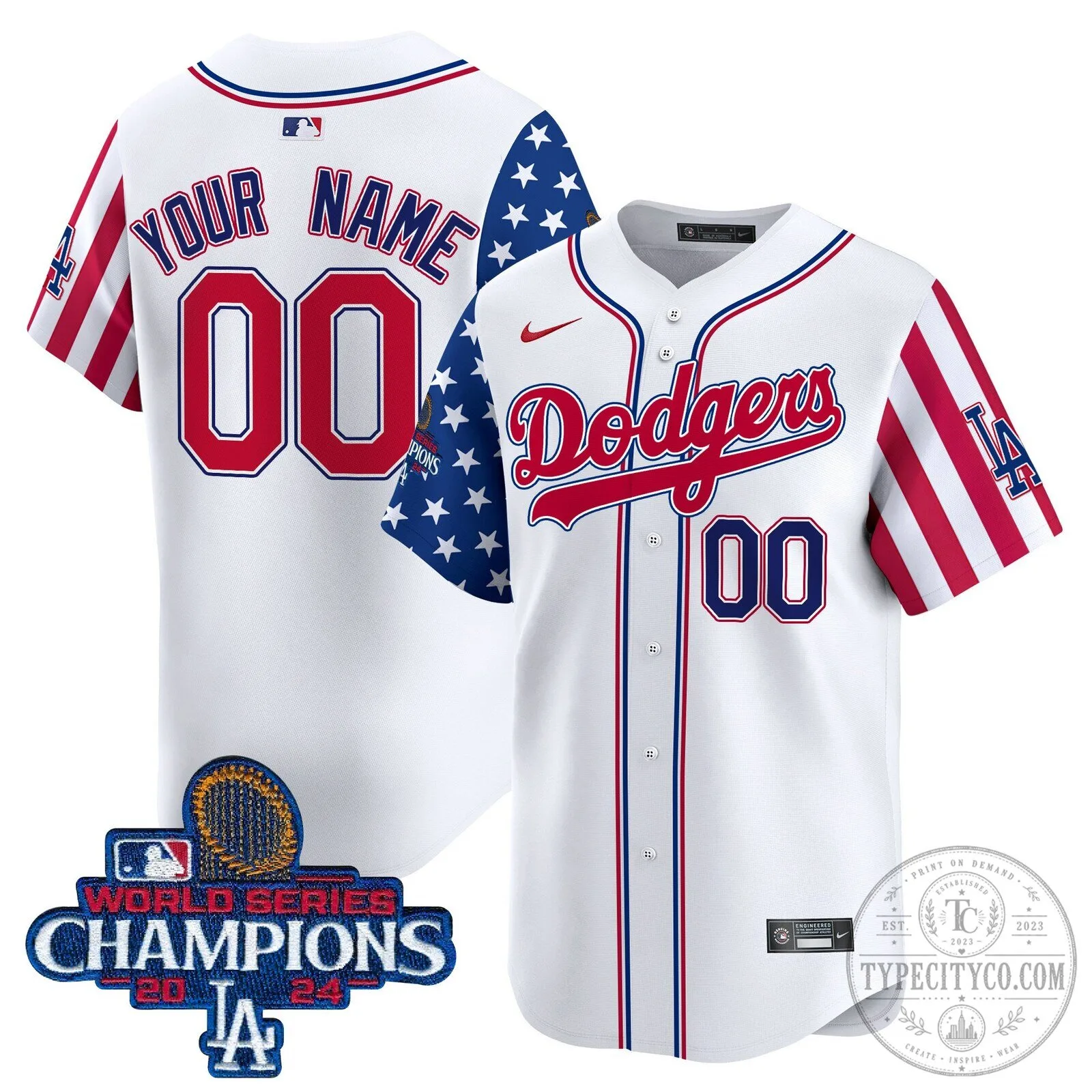Dodgers 2024 World Series Champions Baseball Jersey
