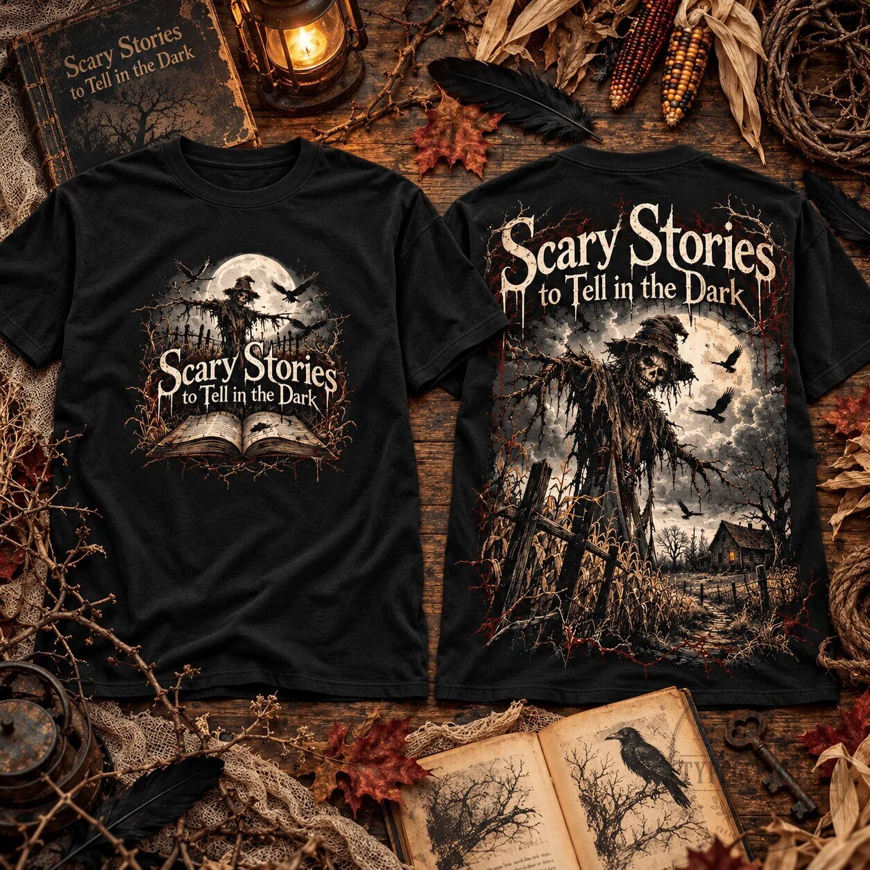 Scary Stories to Tell in the Dark Horror Book Scarecrow Halloween T-Shirt 5 Scary Stories to Tell in the Dark Horror Book Scarecrow Halloween T-Shirt