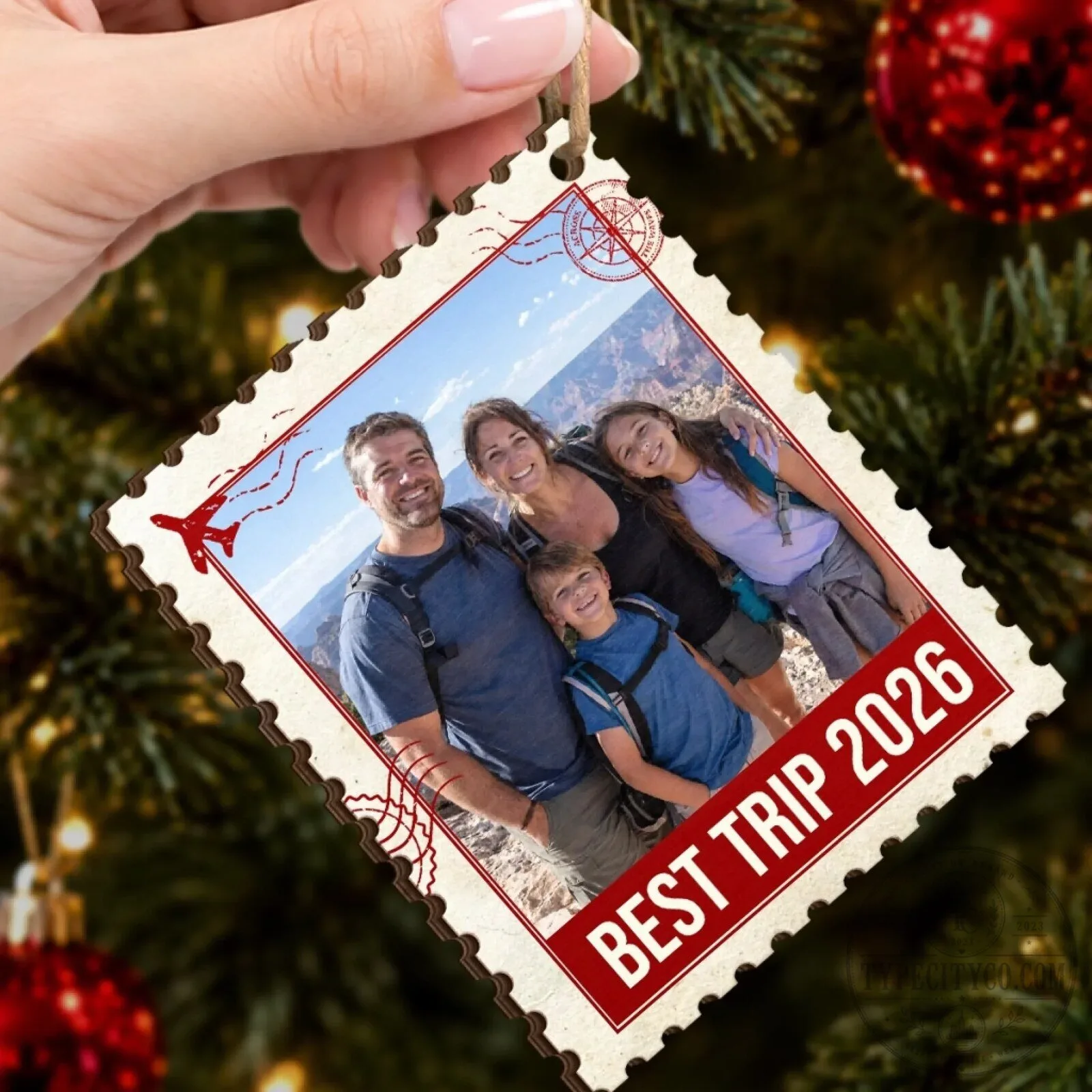 Personalized Family Travel Photo Christmas Tree Ornament 12 Personalized Family Travel Photo Christmas Tree Ornament