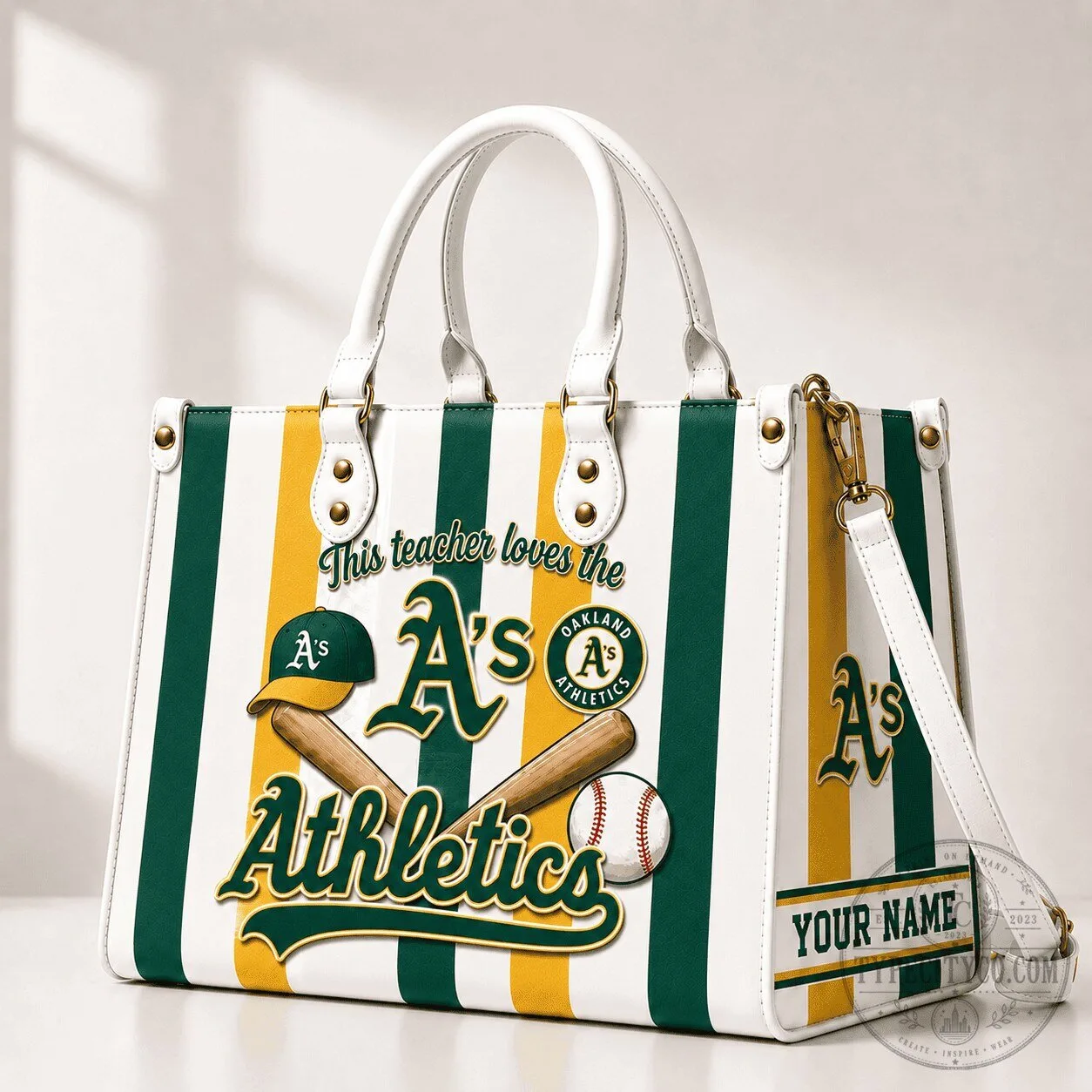 Oakland Athletics Baseball Teacher Personalized Handbag