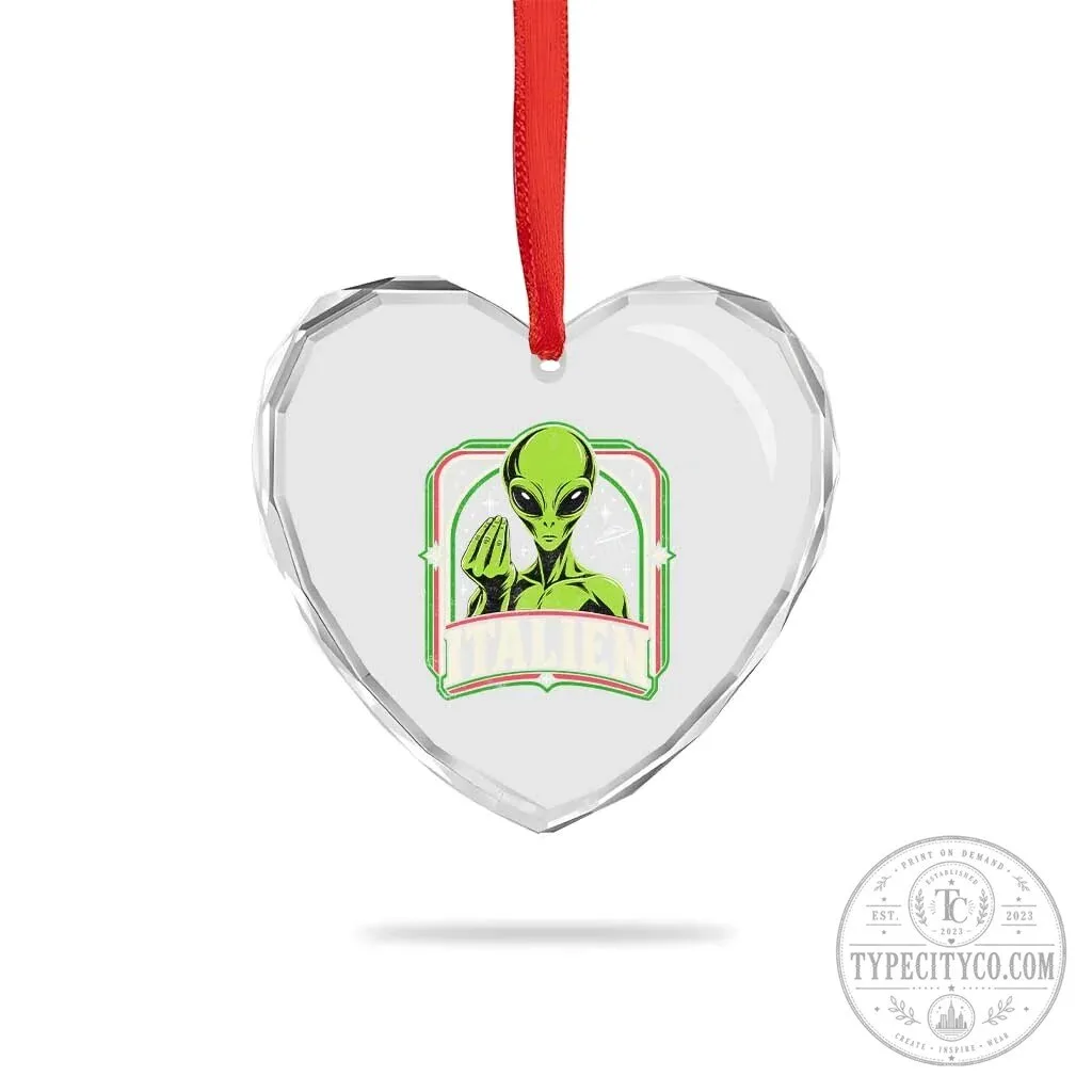 Funny Alien Italian Hand Gesture Heart Crystal Glass Ornament 10 Funny Alien Italian Hand Gesture Heart Crystal Glass Ornament