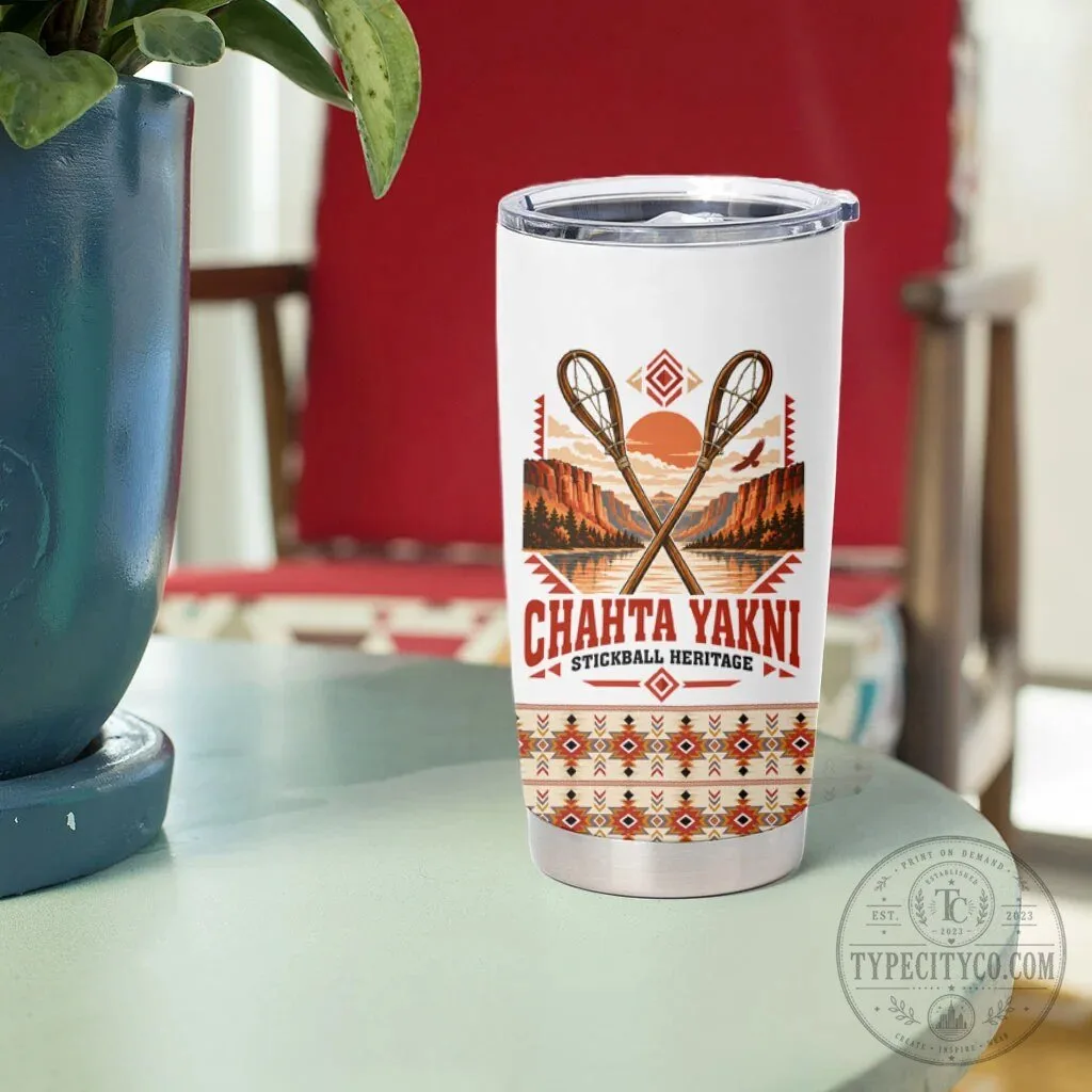 Chahta Yakni Stickball Heritage Native American Tribal Landscape Tumbler 13 Chahta Yakni Stickball Heritage Native American Tribal Landscape Tumbler