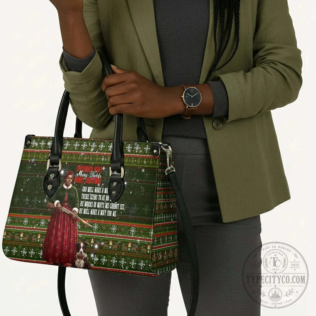 Stagecoach Mary Fields Christmas Ugly Sweater Pattern Leather Handbag 14 Stagecoach Mary Fields Christmas Ugly Sweater Pattern Leather Handbag