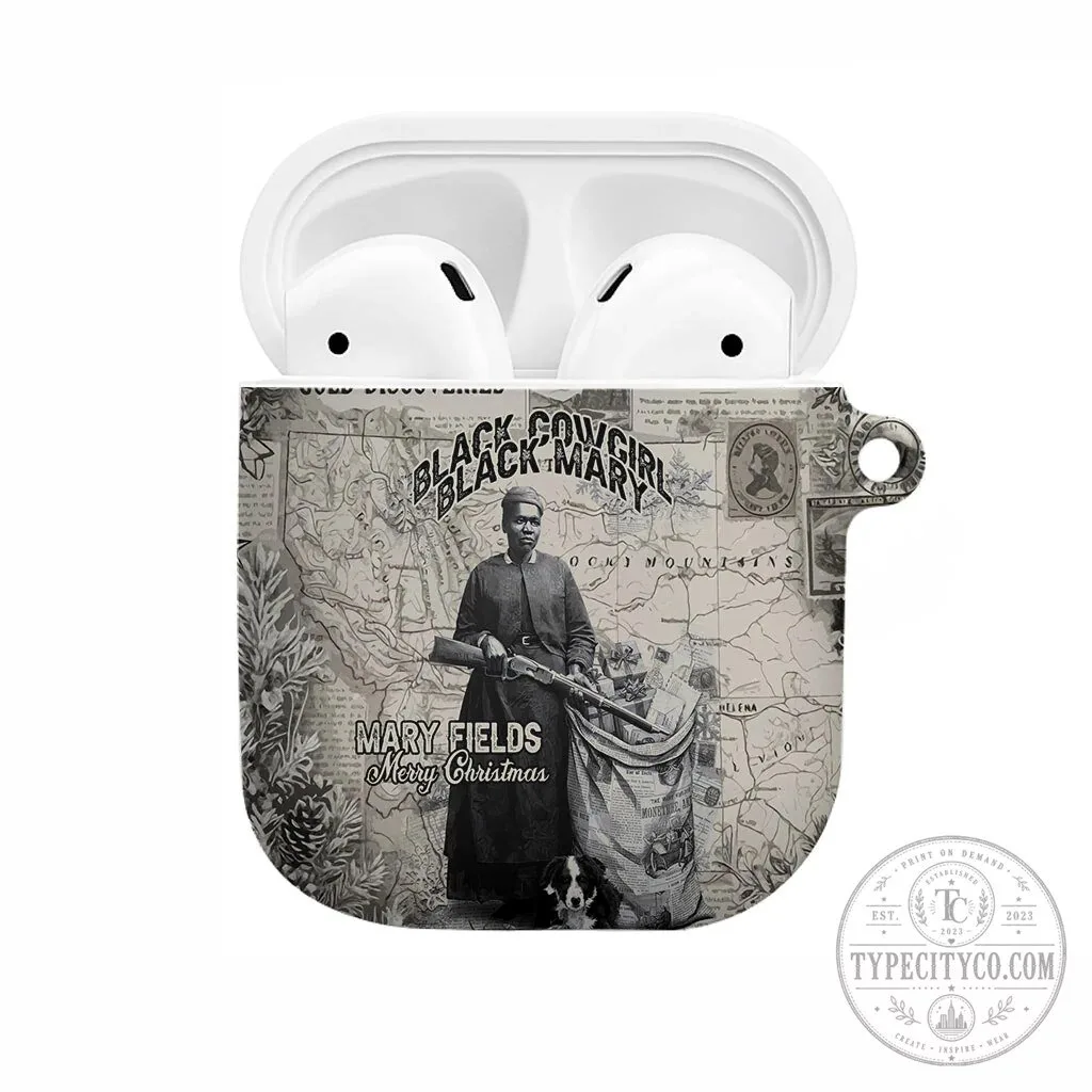 Mary Fields Black Cowgirl Vintage Western Map Christmas AirPods Case 2 Mary Fields Black Cowgirl Vintage Western Map Christmas AirPods Case