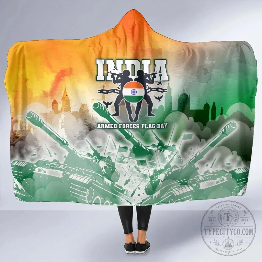 India Armed Forces Flag Day Military Indian Flag Silhouette Hooded Blanket 5 India Armed Forces Flag Day Military Indian Flag Silhouette Hooded Blanket