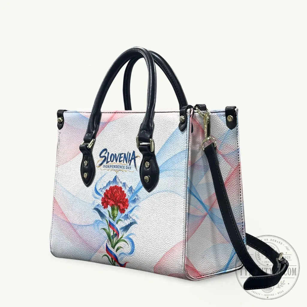 Slovenia Independence Day Red Carnation Flower Mount Triglav Flag Patriotic Handbag