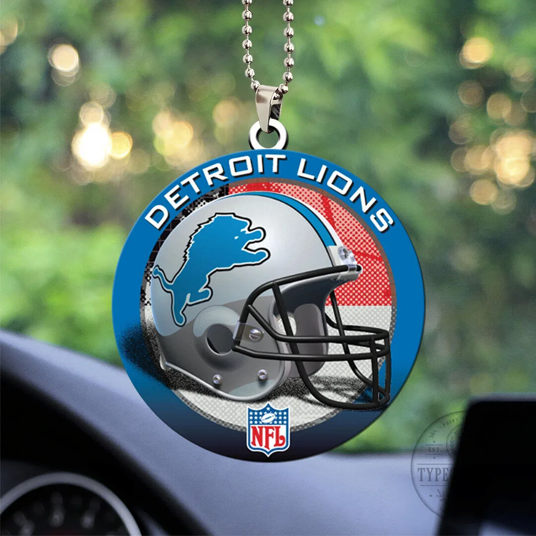 Detroit Lions Football Helmet Logo Car Rear View Mirror Hanging Ornament 5 Detroit Lions Football Helmet Logo Car Rear View Mirror Hanging Ornament