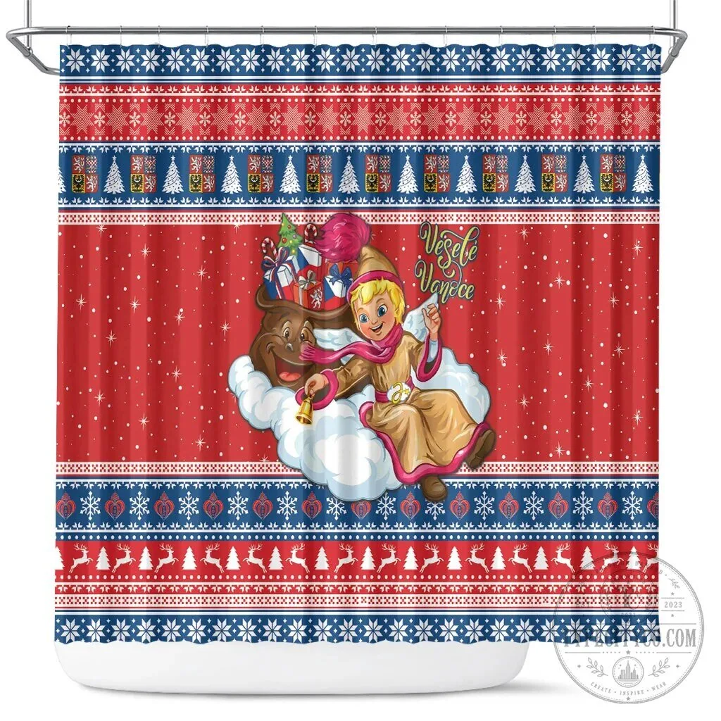 Czech Republic Christmas Jezisek Vesele Vanoce Holiday Shower Curtain 73 Czech Republic Christmas Jezisek Vesele Vanoce Holiday Shower Curtain