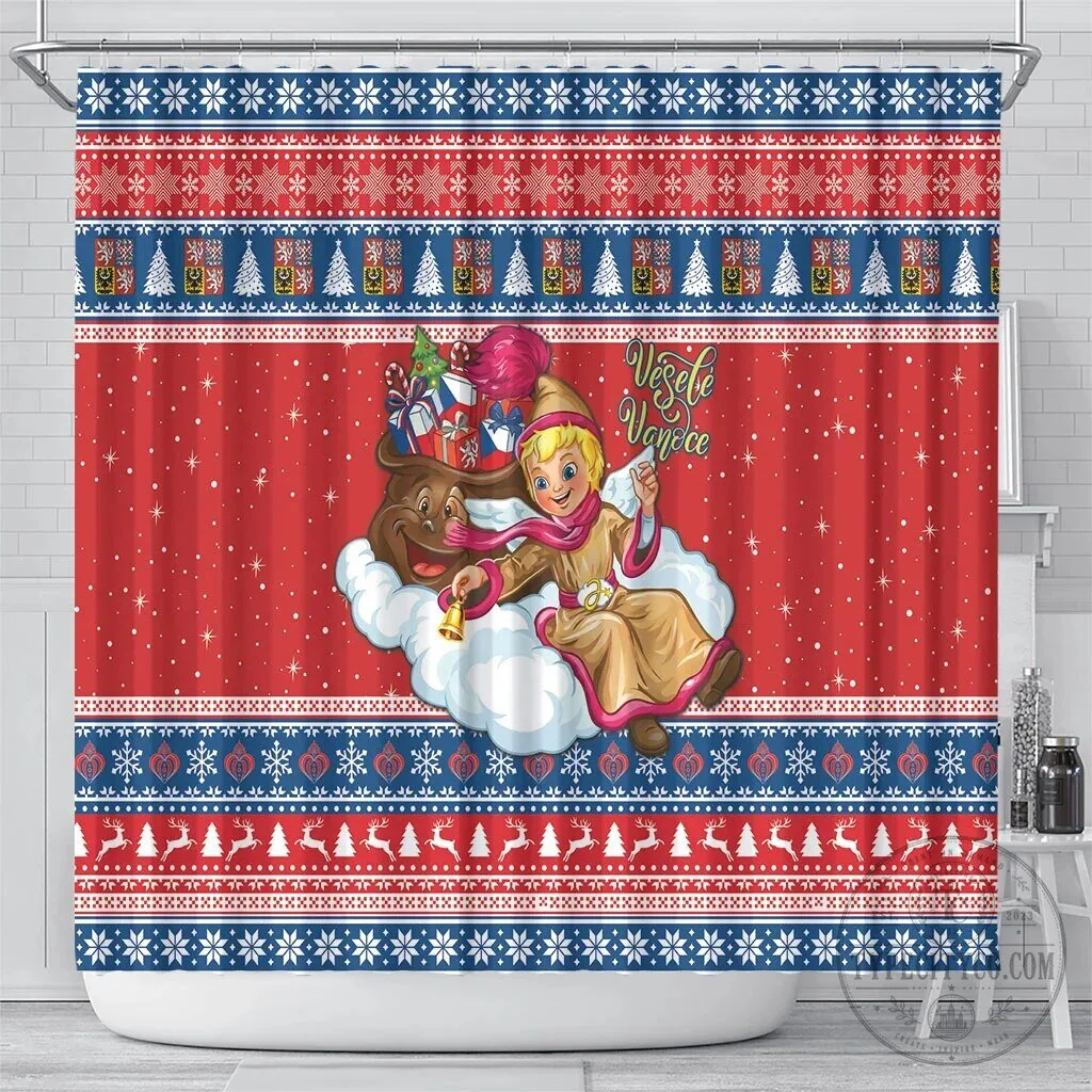 Czech Republic Christmas Jezisek Vesele Vanoce Holiday Shower Curtain 6 Czech Republic Christmas Jezisek Vesele Vanoce Holiday Shower Curtain