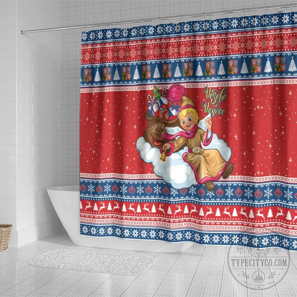 Czech Republic Christmas Jezisek Vesele Vanoce Holiday Shower Curtain 7 Czech Republic Christmas Jezisek Vesele Vanoce Holiday Shower Curtain