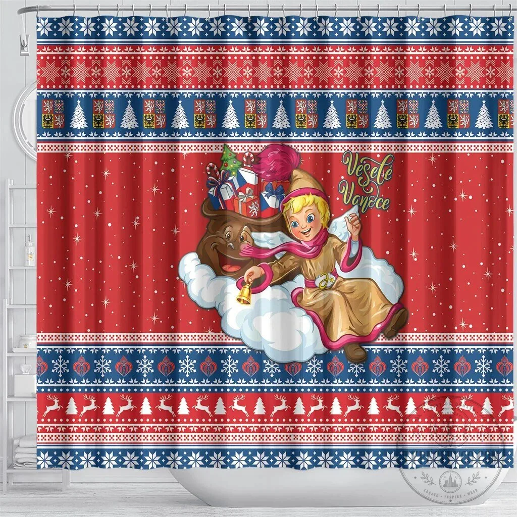 Czech Republic Christmas Jezisek Vesele Vanoce Holiday Shower Curtain 8 Czech Republic Christmas Jezisek Vesele Vanoce Holiday Shower Curtain