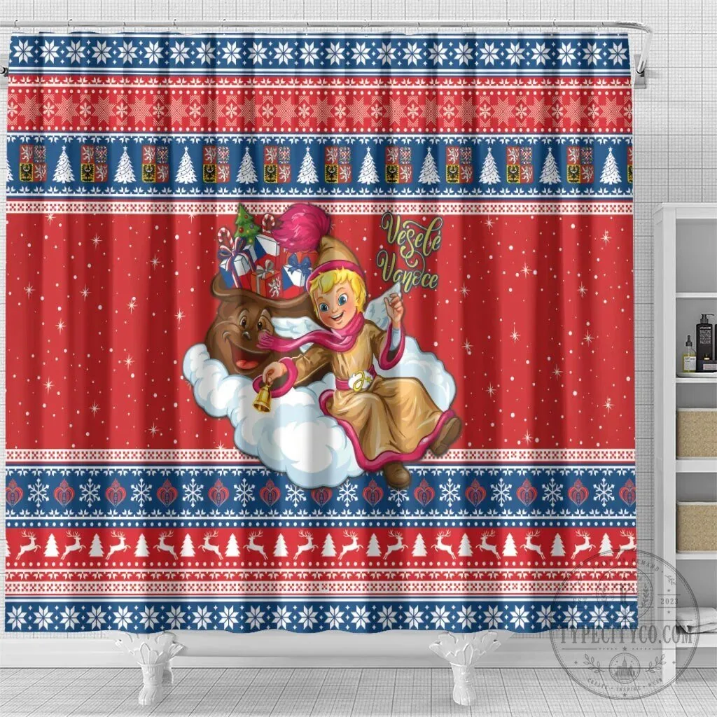 Czech Republic Christmas Jezisek Vesele Vanoce Holiday Shower Curtain 9 Czech Republic Christmas Jezisek Vesele Vanoce Holiday Shower Curtain